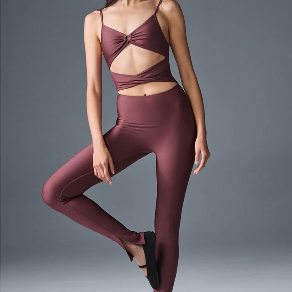 ALO Yoga Burgundy Twist Jumpsuit